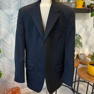 WM. H. LEISHMAN Men’s black suit jacket. Unknown size. Measurements in picture.